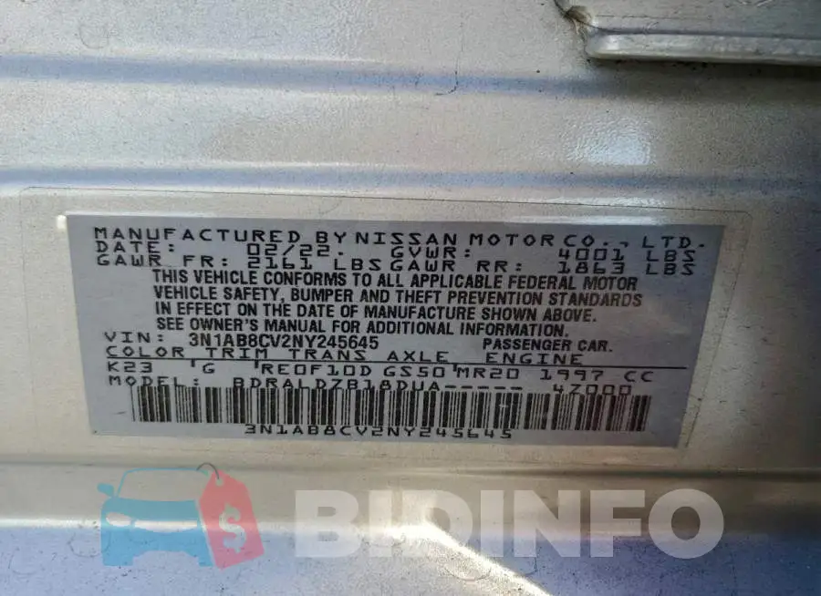 3N1AB8CV2NY245645 Photo# 12