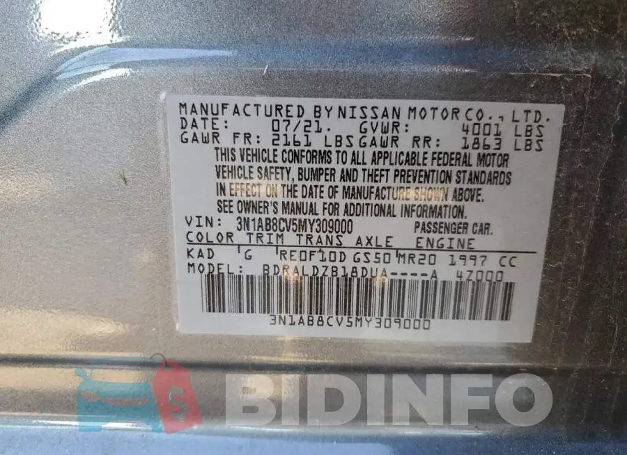 3N1AB8CV5MY309000 Photo# 12