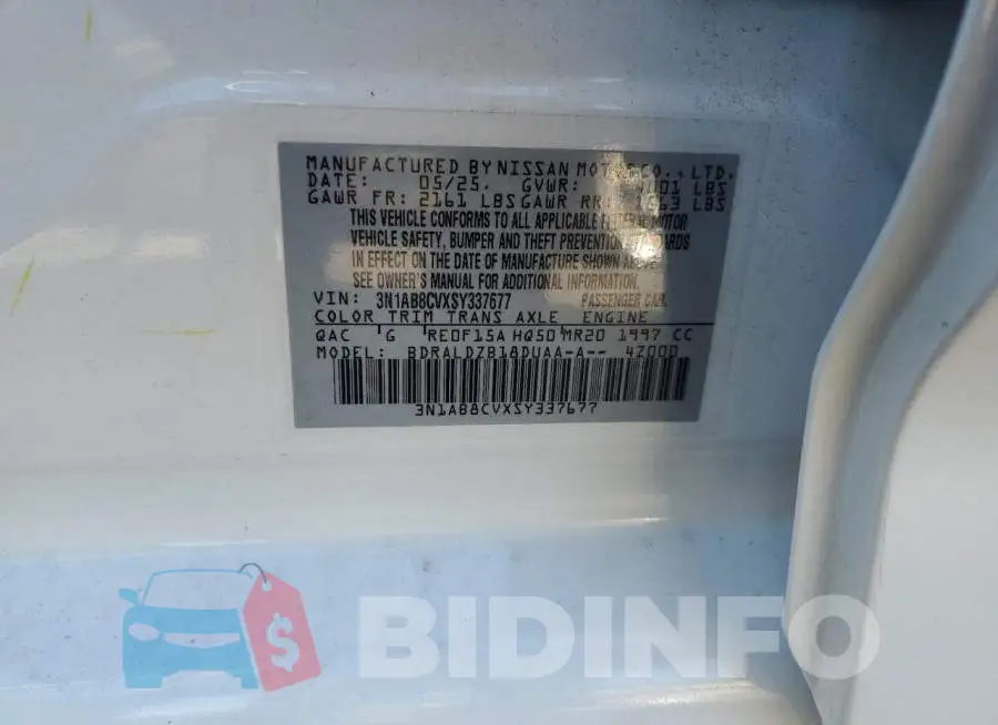 3N1AB8CVXSY337677 Photo# 13
