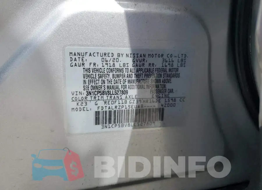 3N1CP5BV8LL527809 Photo# 12