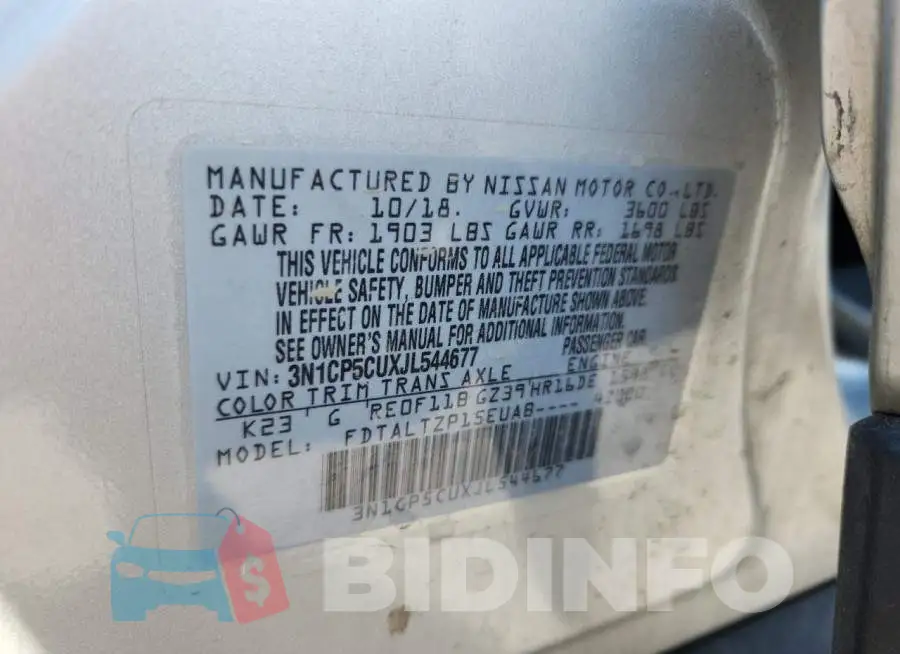 3N1CP5CUXJL544677 Photo# 13