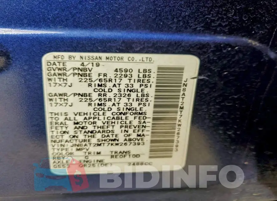 JN8AT2MT7KW267393 Photo# 13