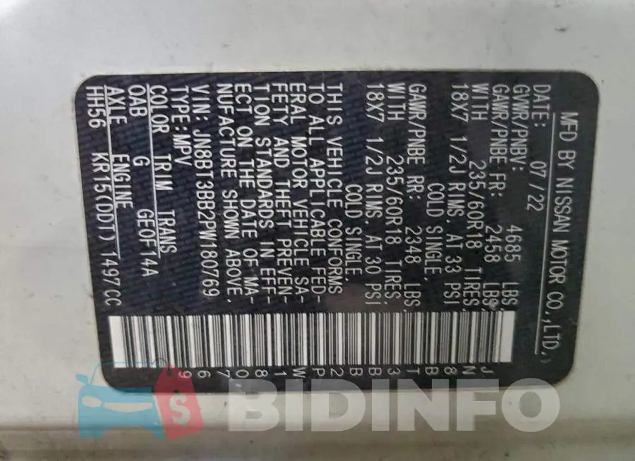 JN8BT3BB2PW180769 Photo# 12