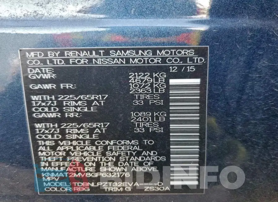 KNMAT2MV8GP632176 Photo# 14