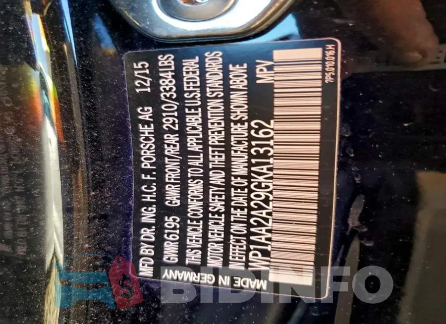 WP1AA2A29GKA13162 Photo# 13