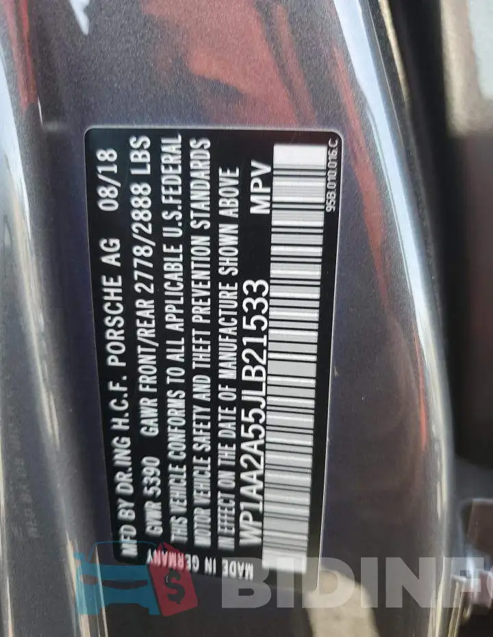 WP1AA2A55JLB21533 Photo# 14