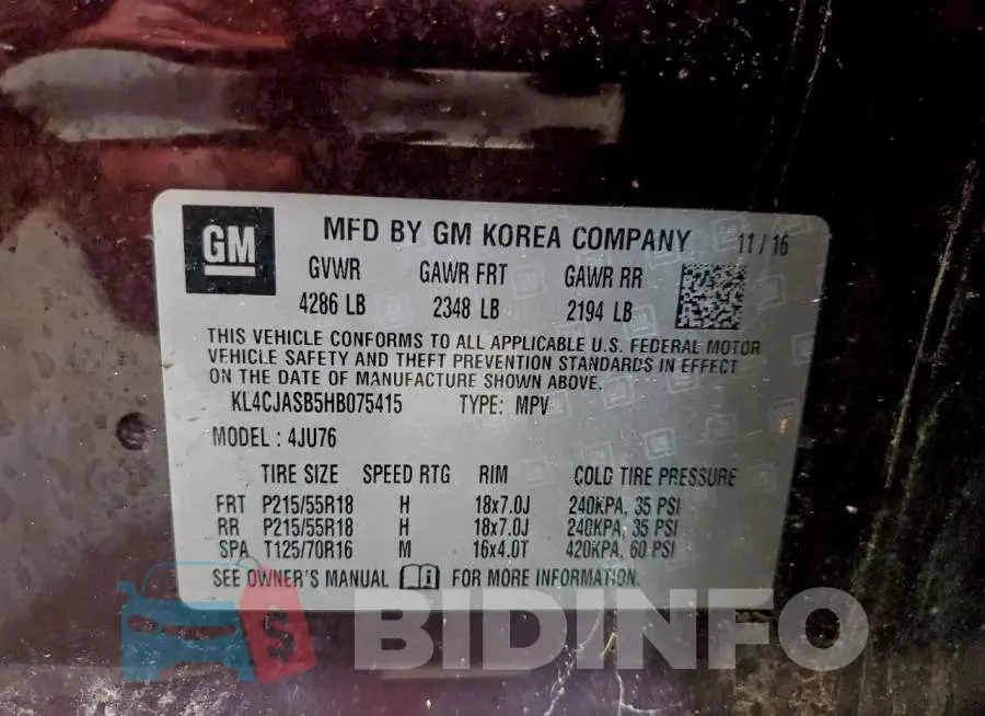 KL4CJASB5HB075415 Photo# 13
