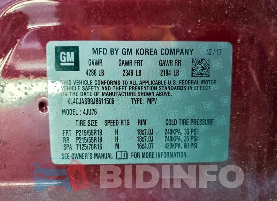 KL4CJASB8JB611506 Photo# 14