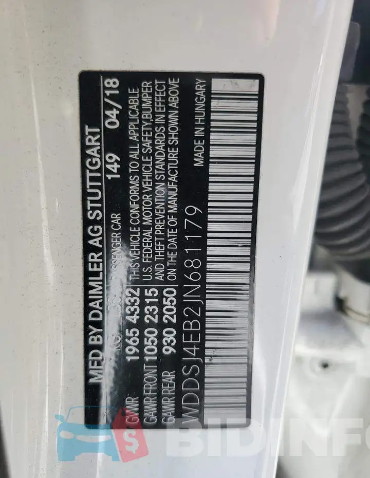 WDDSJ4EB2JN681179 Photo# 12