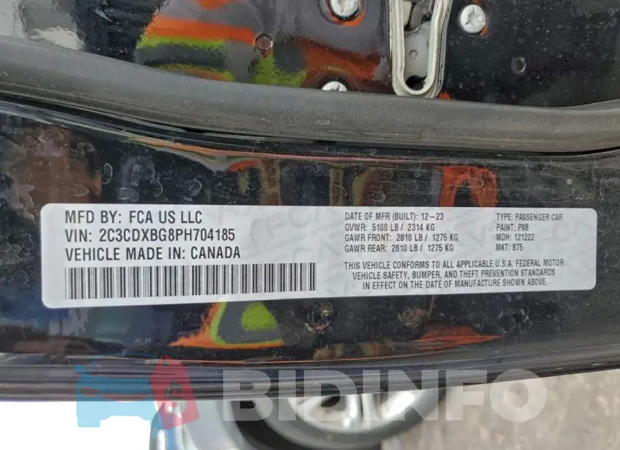 2C3CDXBG8PH704185 Photo# 12