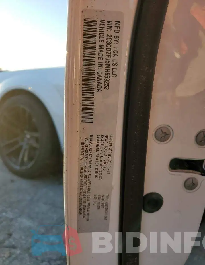 2C3CDZFJ5MH659252 Photo# 12
