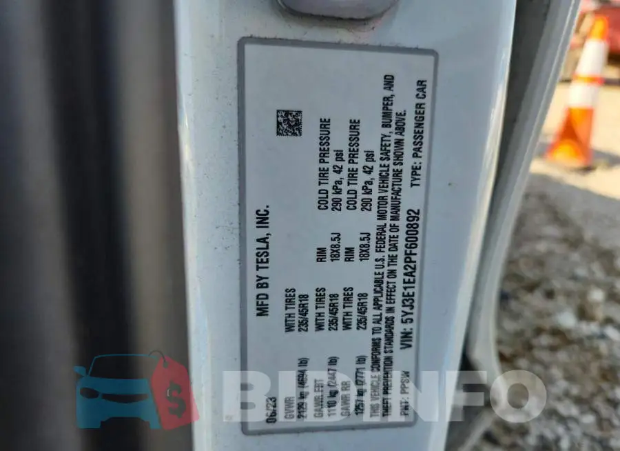 5YJ3E1EA2PF600892 Photo# 13