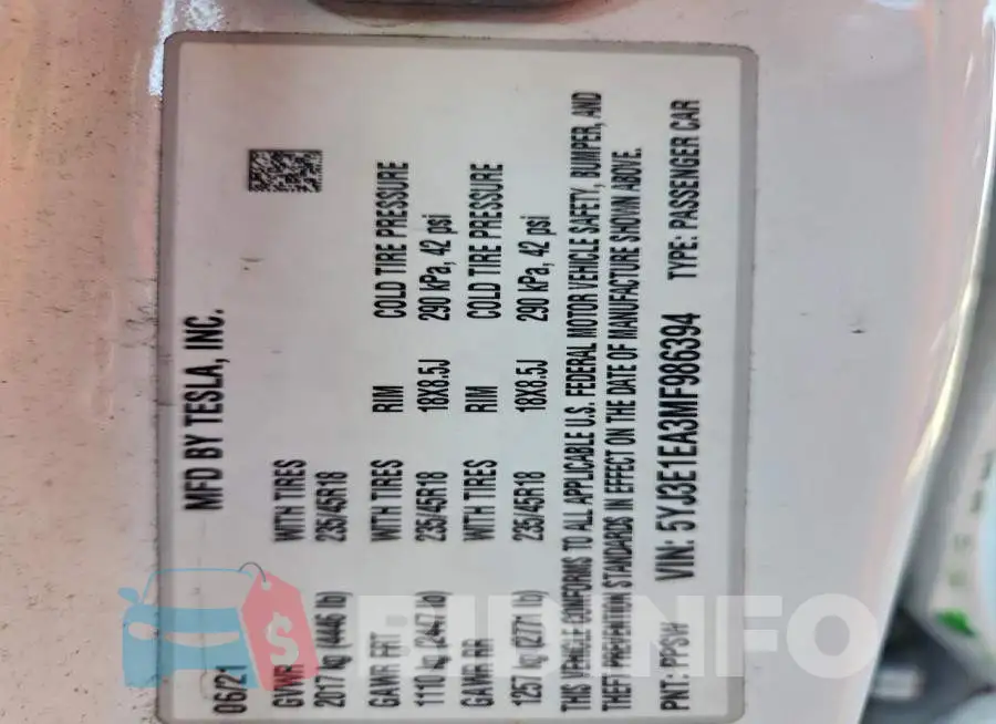 5YJ3E1EA3MF986394 Photo# 12