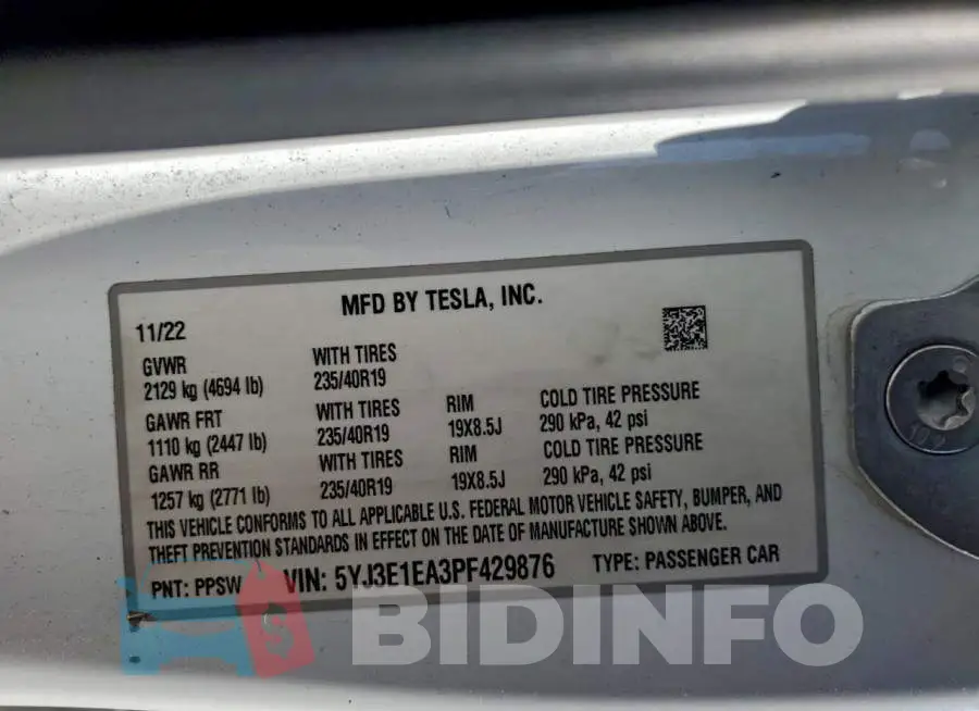 5YJ3E1EA3PF429876 Photo# 13