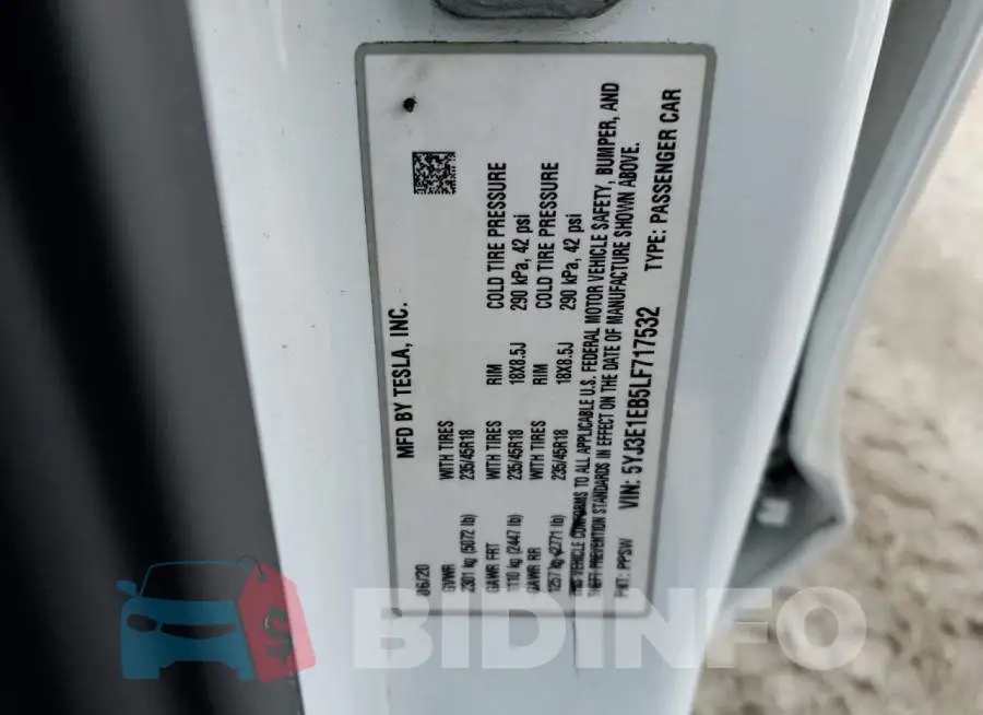 5YJ3E1EB5LF717532 Photo# 12