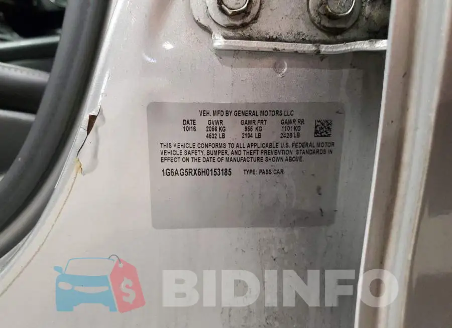 1G6AG5RX6H0153185 Photo# 12