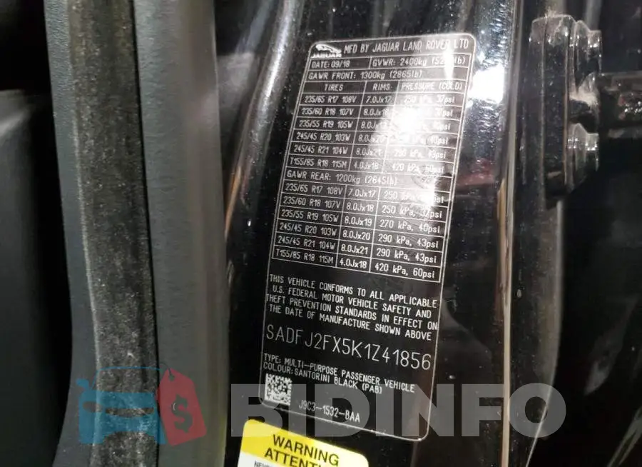 SADFJ2FX5K1Z41856 Photo# 13