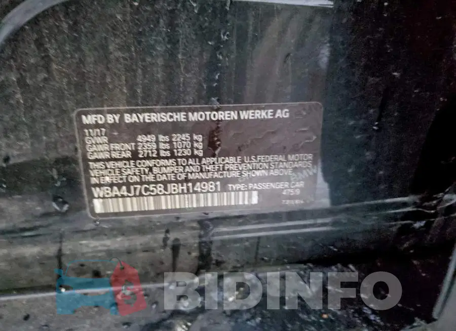 WBA4J7C58JBH14981 Photo# 13