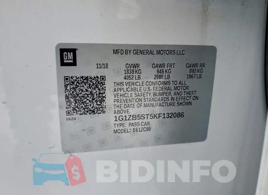 1G1ZB5ST5KF132086 Photo# 12