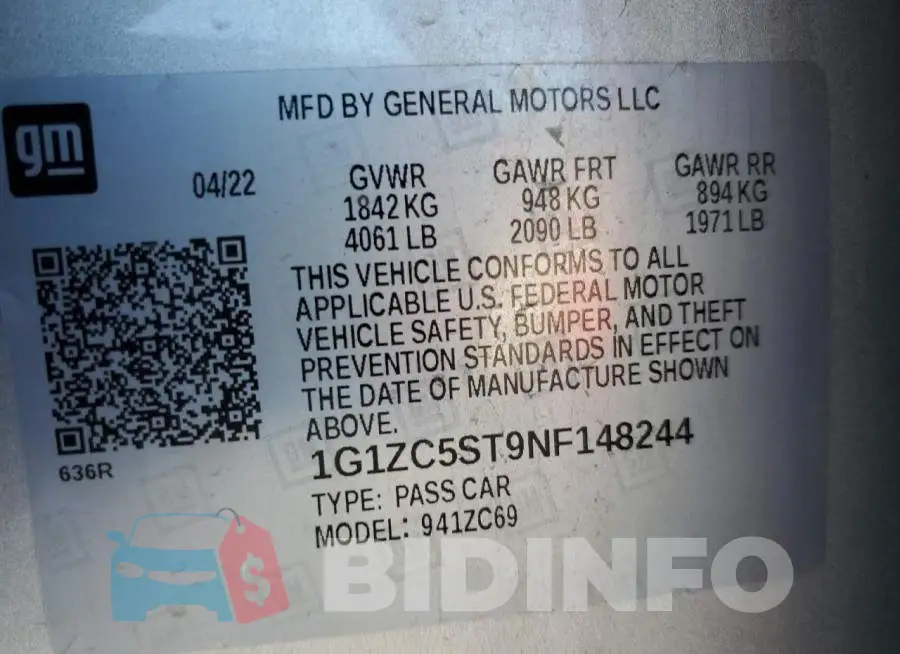 1G1ZC5ST9NF148244 Photo# 13