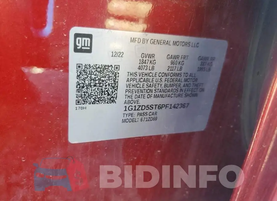 1G1ZD5ST6PF142367 Photo# 13