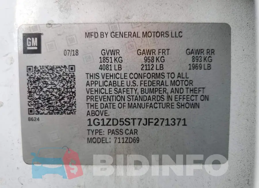 1G1ZD5ST7JF271371 Photo# 12