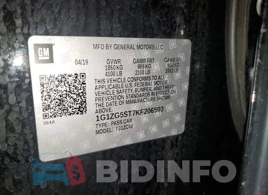 1G1ZG5ST7KF206593 Photo# 12