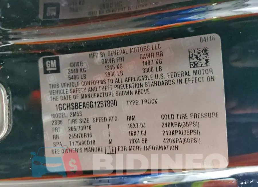 1GCHSBEA6G1257890 Photo# 12