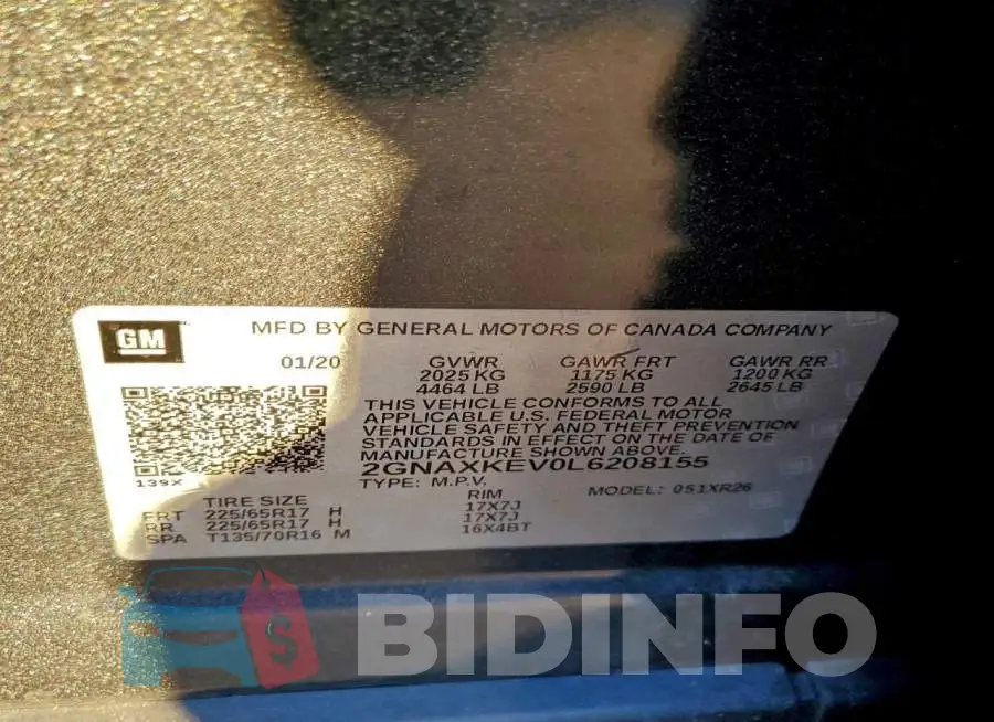 2GNAXKEV0L6208155 Photo# 14