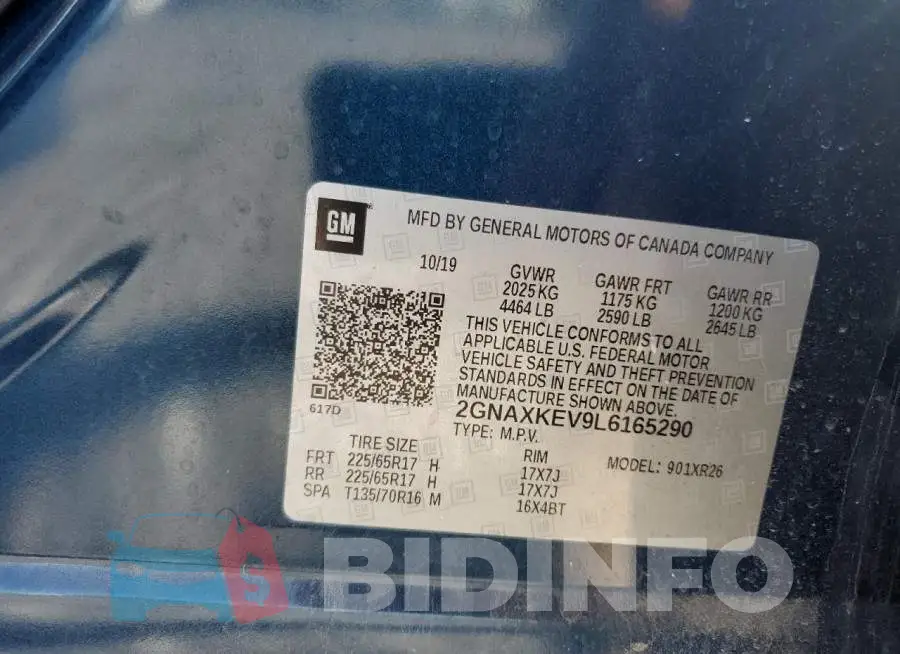 2GNAXKEV9L6165290 Photo# 13