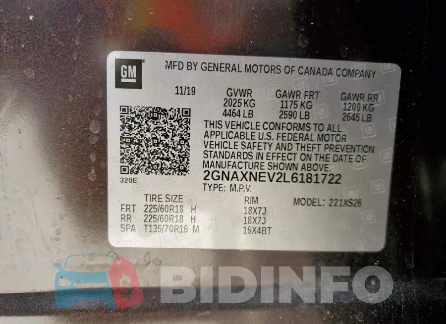 2GNAXNEV2L6181722 Photo# 13