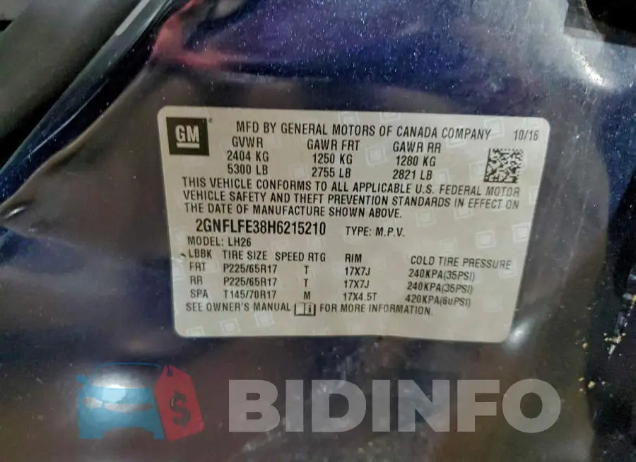 2GNFLFE38H6215210 Photo# 12