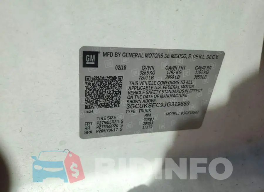 3GCUKSEC9JG319663 Photo# 13