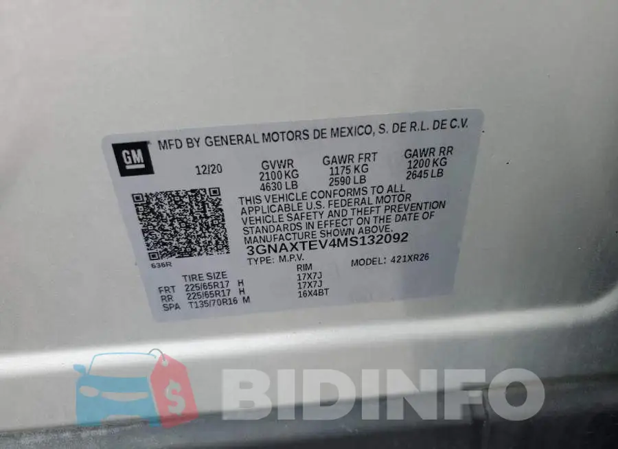 3GNAXTEV4MS132092 Photo# 13