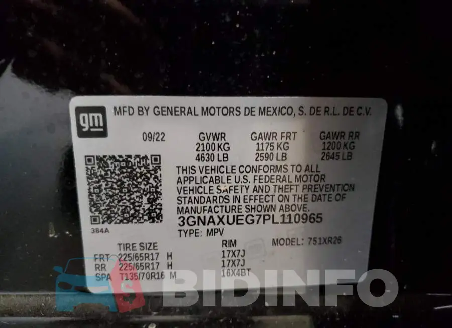 3GNAXUEG7PL110965 Photo# 13