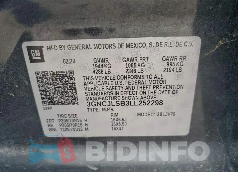 3GNCJLSB3LL252298 Photo# 13