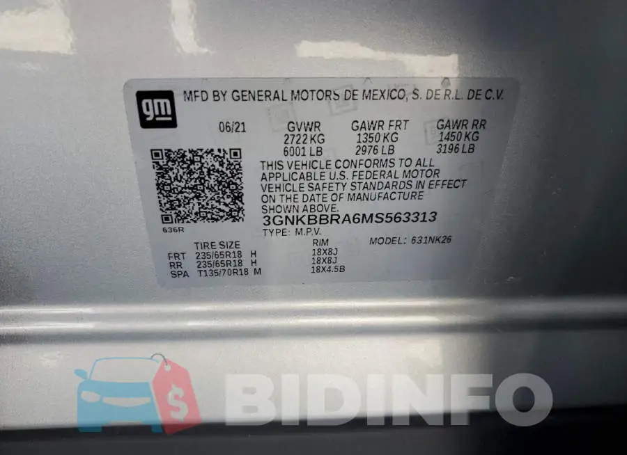 3GNKBBRA6MS563313 Photo# 13
