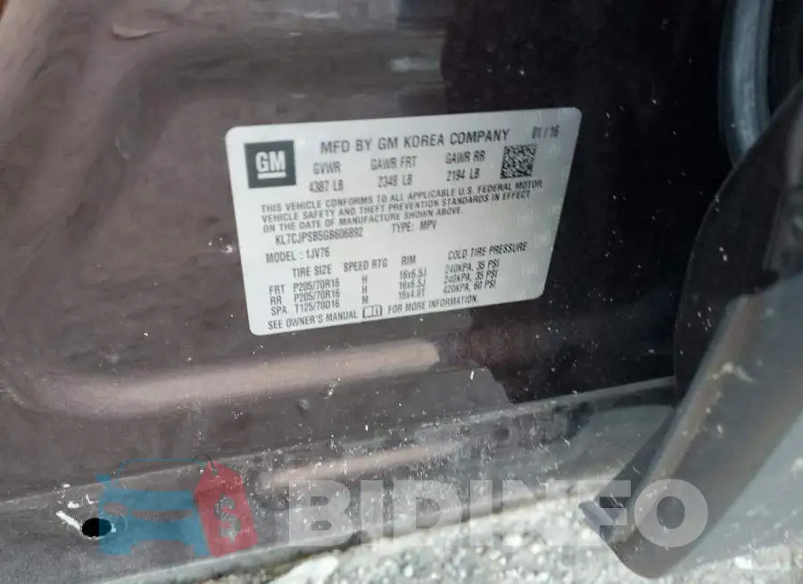 KL7CJPSB5GB606892 Photo# 13