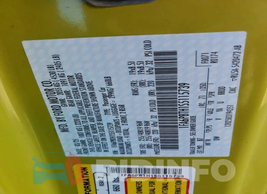 1FA6P8TH1S5115739 Photo# 12