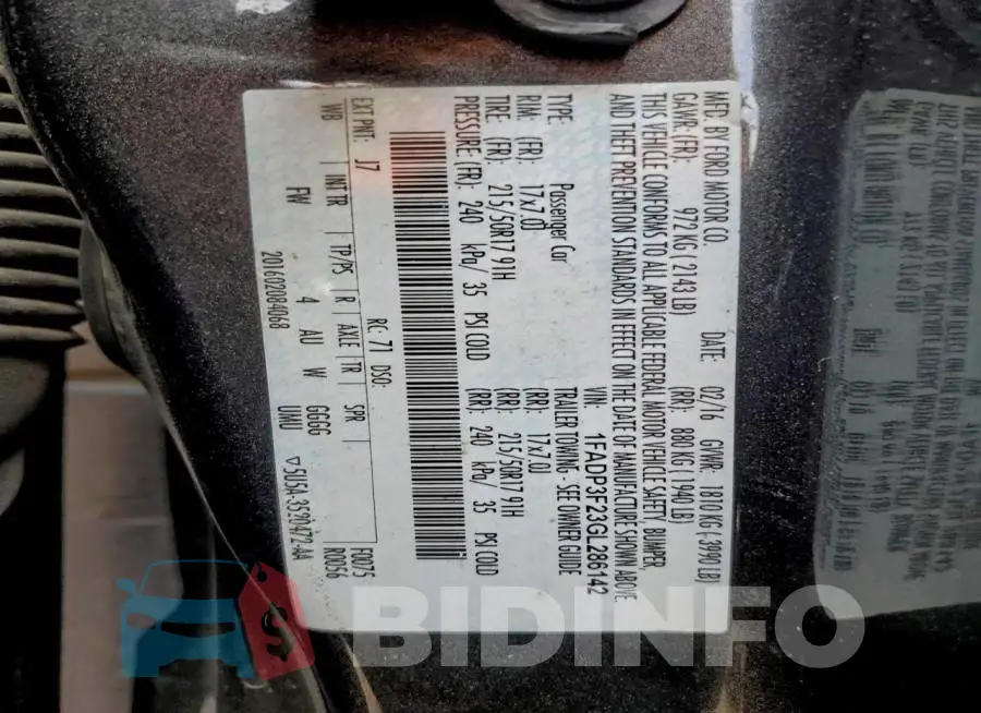 1FADP3F23GL286142 Photo# 12