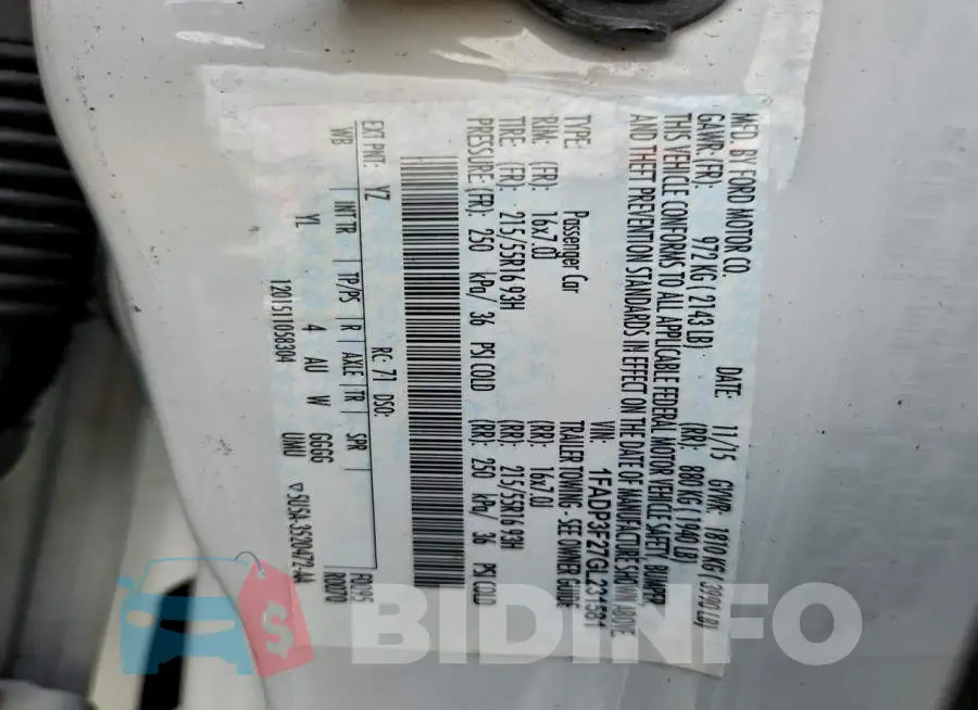 1FADP3F27GL231581 Photo# 12