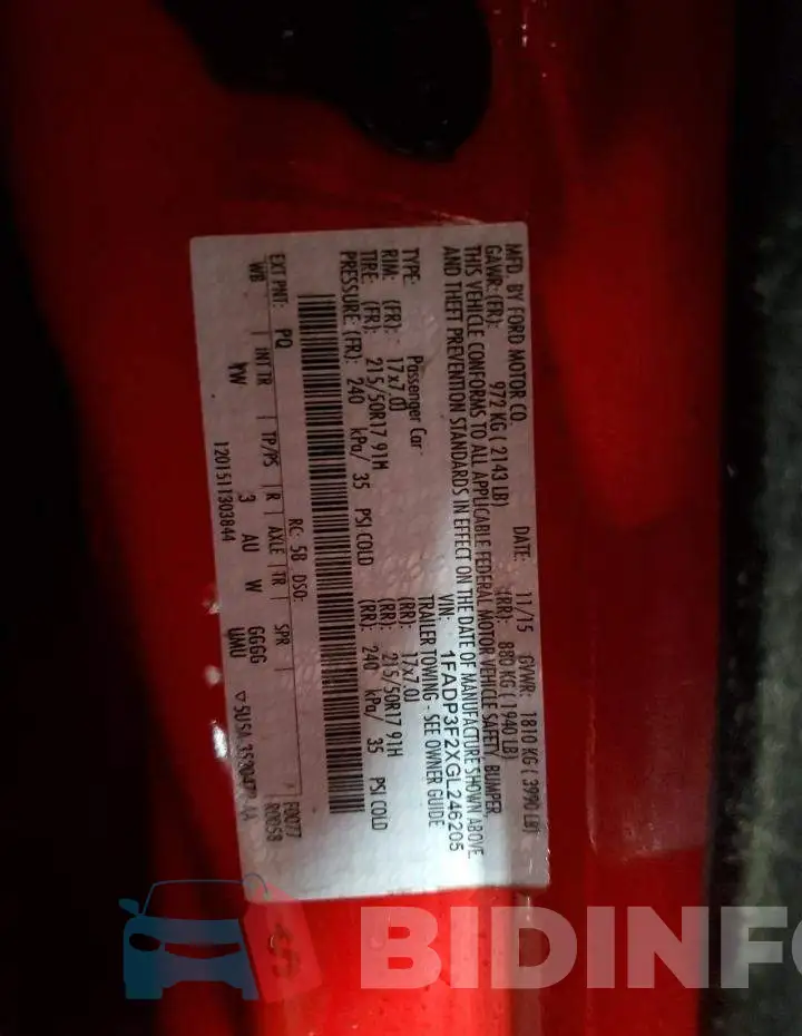 1FADP3F2XGL246205 Photo# 12