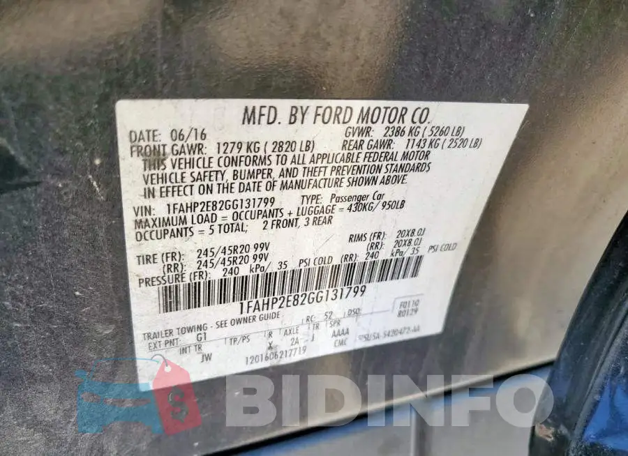 1FAHP2E82GG131799 Photo# 12