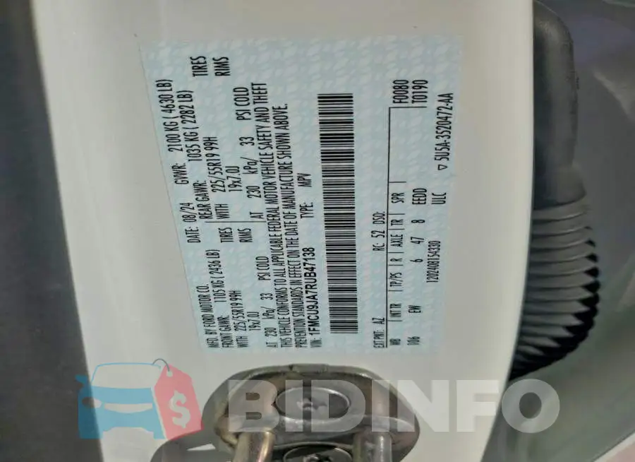1FMCU9JA7RUB47138 Photo# 14