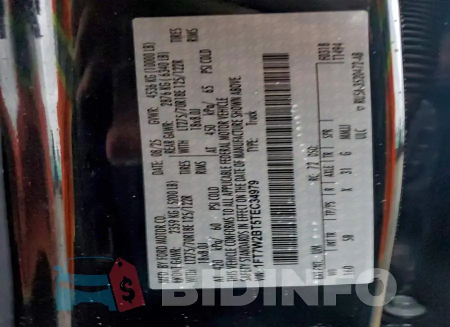 1FT7W2BT5TEC34979 Photo# 12