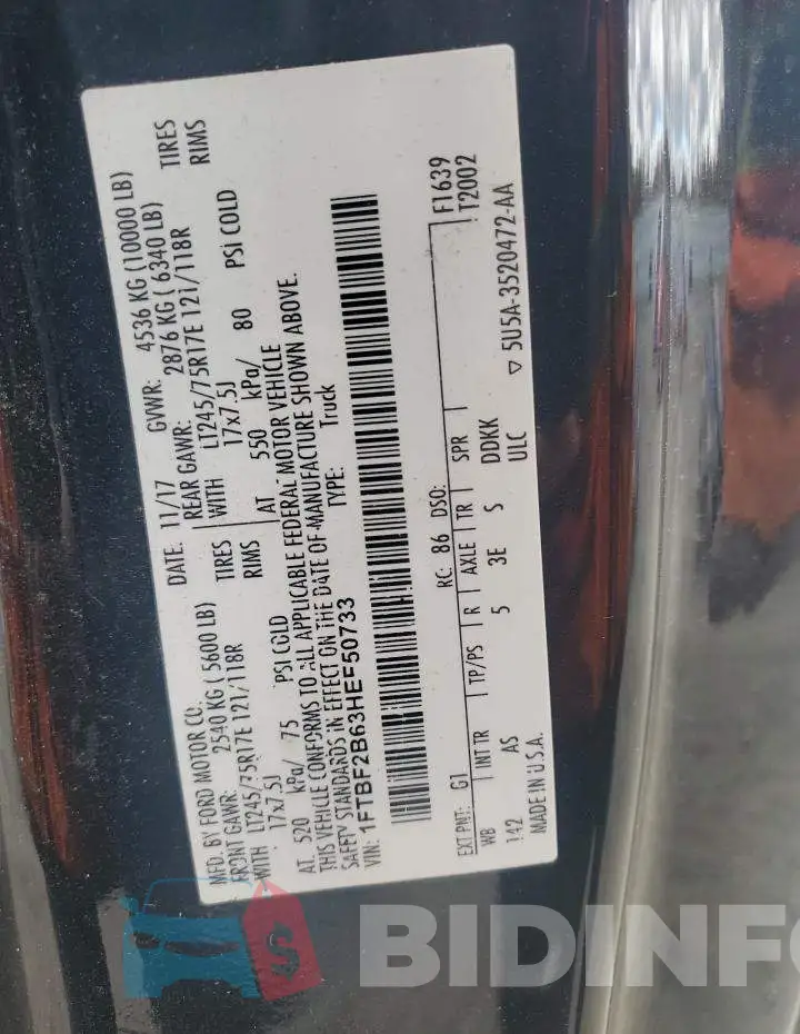 1FTBF2B63HEF50733 Photo# 12