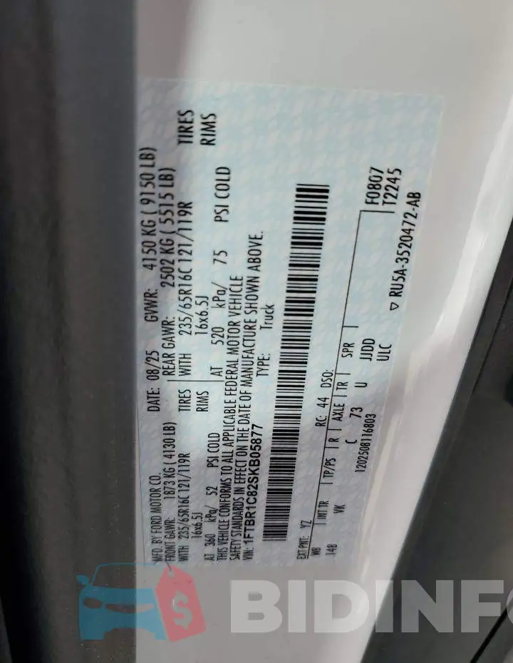 1FTBR1C82SKB05877 Photo# 14