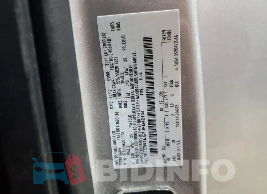 1FTEW1EG7JFB42134 Photo# 12