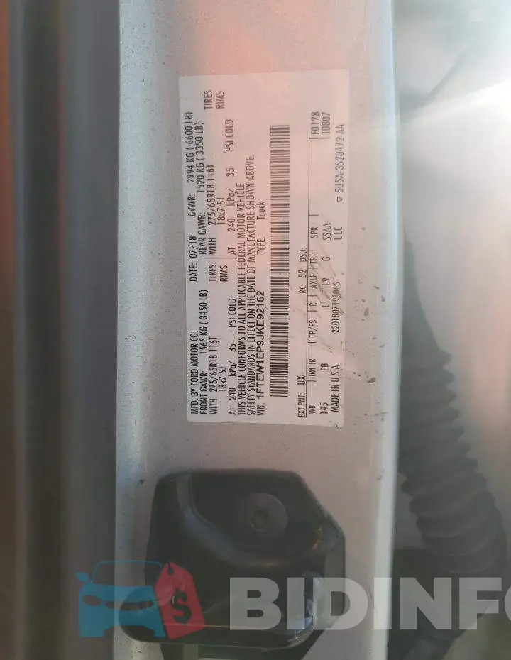 1FTEW1EP9JKE92162 Photo# 12