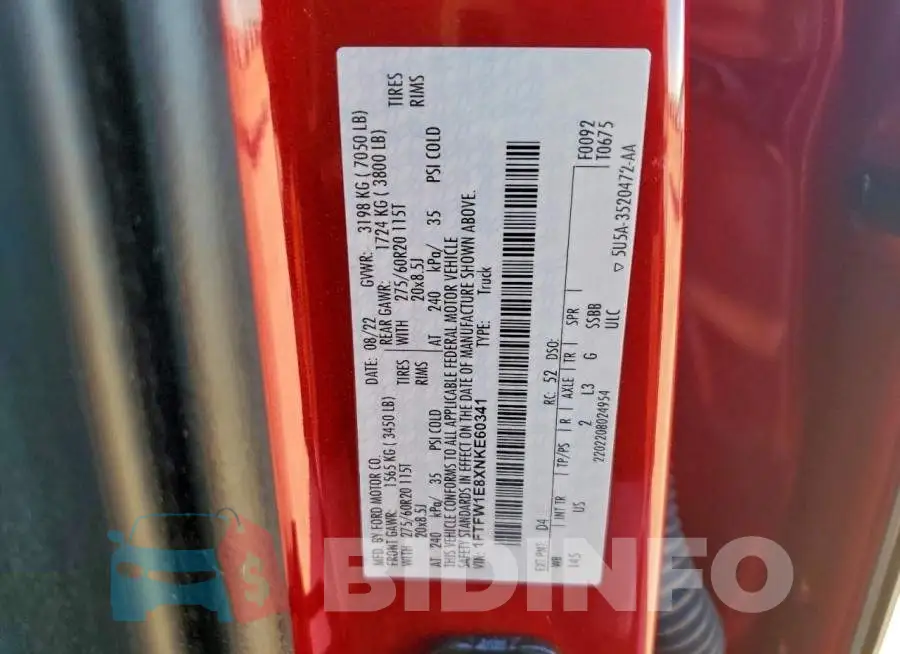 1FTFW1E8XNKE60341 Photo# 13
